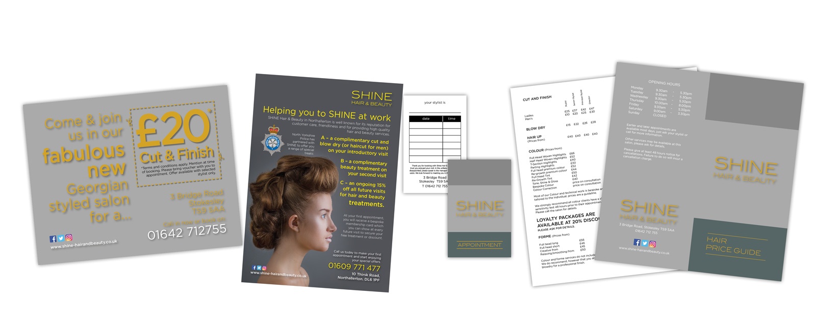 Slider showing different work for Shine Hairdressing